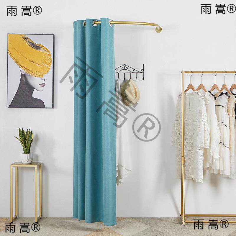 u型试衣间子服装杆平面墙更122衣室门帘间换衣更衣间sy店j隔断背