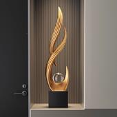 风水起入户玄关QLT饰摆件装 轻奢高电视档柜旁边落地竖高壁龛生办