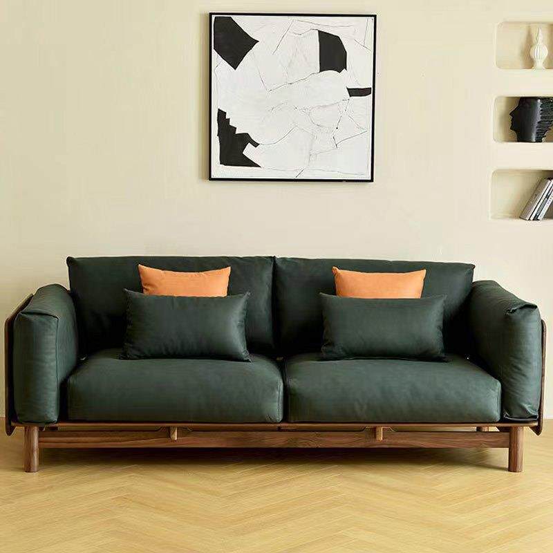 北美黑胡桃木沙发简约现代客厅原木家具新中式实木真皮北欧单沙发