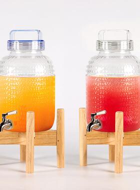冷水壶带龙头日式锤纹PC茶歇饮料瓶柠檬水容器罐自助餐果汁鼎商用
