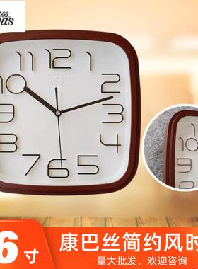 康巴丝创意简约大气立体数字客厅卧室静音挂钟时尚田园石英钟挂表