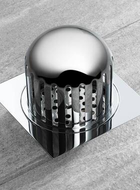 HIDEEP阳台地漏100*100mm镀铬铜防臭排水地漏HIDL169-1