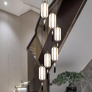 新中式全铜楼梯小吊灯卧室床头灯走廊过道灯餐厅吧台茶室灯笼吊灯