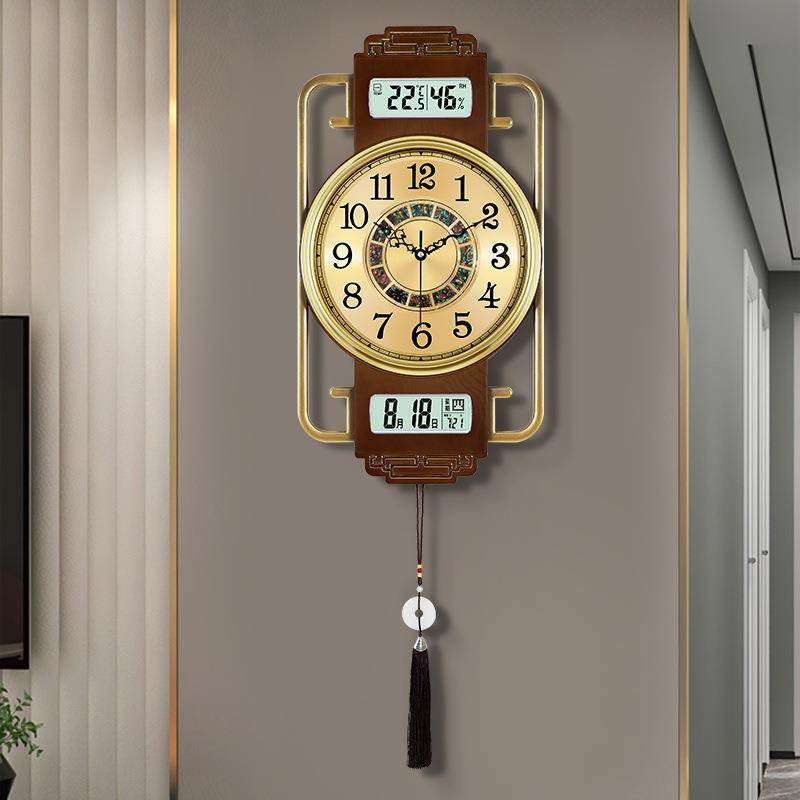 新中式轻奢家居挂钟扫秒家用2024钟表高档简约直销极简
