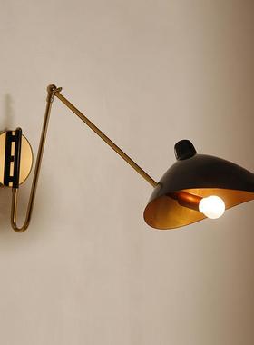 北欧卧室壁灯客厅工业风简约餐厅折叠伸缩创意长杆摇臂长臂床头灯