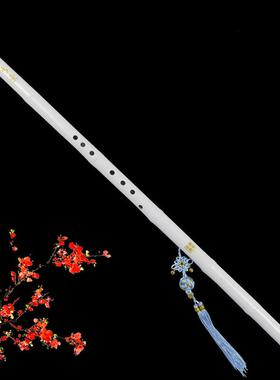 一节紫竹箫八孔G调F调白色洞箫演奏初学乐器