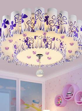 现代简约led卧室灯吸顶灯温馨圆形水晶灯客厅浪漫婚房灯具灯饰