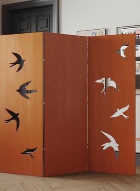 北欧中古屏风客厅现代简约入户艺术隔断折叠移动玄关屏风办公家用