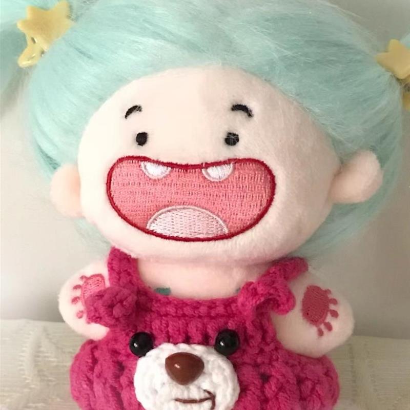 缺牙巴小衣服搞笑10cm棉花娃娃衣服挂件十二星座公仔玩偶炸毛配饰