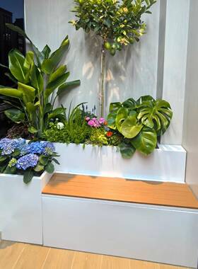 户外不锈钢坐花箱铁34008艺长方形花坛凳外阳台露室台院组合休息