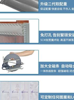 防门帘夏天磁2025新蚊款AL102424磁免打孔全条入户大门性防蝇门帘