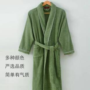 浴57513881衣袍纯棉毛巾料男女秋冬季成人浴加厚全长棉吸水速干情