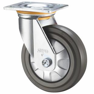 向荣动力4寸承重型业橡胶带刹车万向脚轮Z7S 1工0 SZ07S