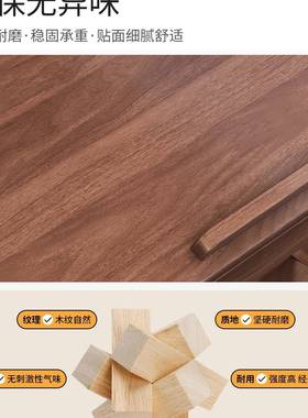 旭渊中古风SIN实沙发边几小桌推子边柜可移动C型小木圆茶车桌床头