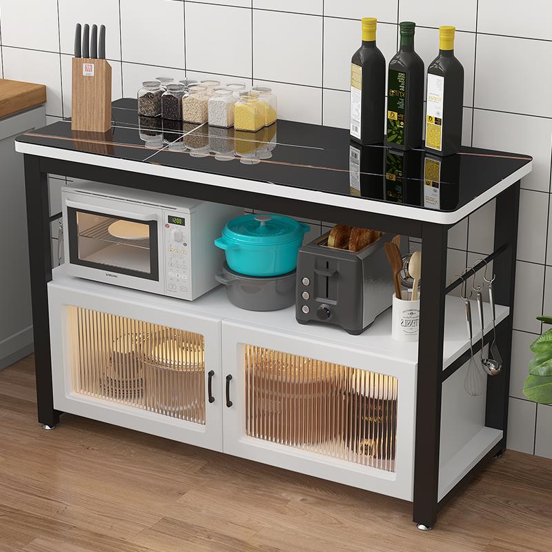 ZNX厨房功置物架微波切炉烤箱收纳架层家用菜桌落地带门多多能储