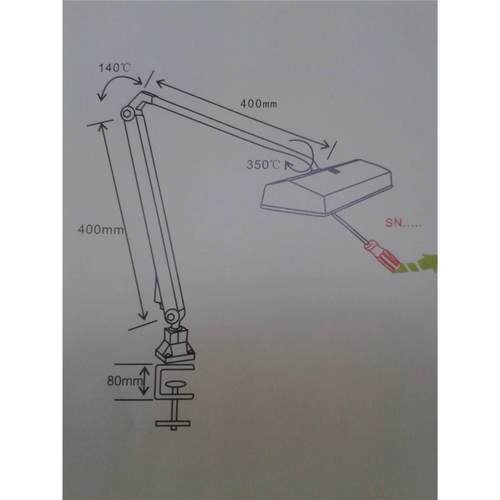 利华达双支灯8WMT-613衣车机夹械用夹TEU式工作台灯LED式检查台24