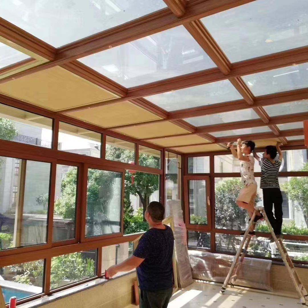 天窗玻璃房棚电动窗帘全房遮光顶阳光遮阳顶晒帘隔热防蜂巢遮1623