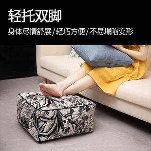 中古风坐墩方形蒲团红垫懒人发矮多用客厅JY1053团地毯坐垫网脚踏