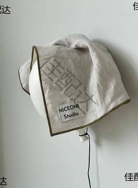 NIC布EON法国ZYkwtFst天然E亚麻包边艺餐巾美食摆拍餐肌垫理感餐