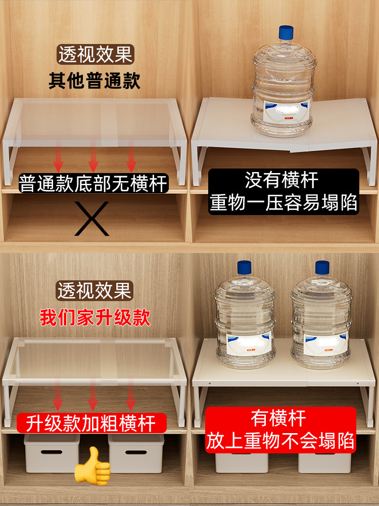 衣橱柜可伸缩免打孔铁艺隔板