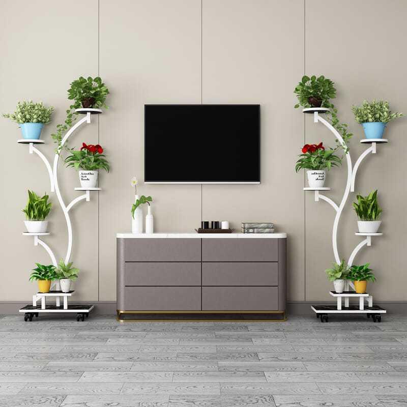 铁艺花架置架阳台花架XLA室内客厅落明地式带轮花子架阳台物花盆