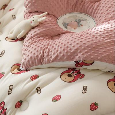 A类母婴针织棉儿豆豆被加厚单人双可水YJX洗婴幼保级暖被芯直播