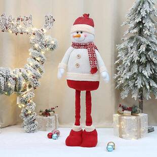 38inc圣h大日尺寸腿部可伸 饰 缩针织布222艺诞老人雪人公仔节装