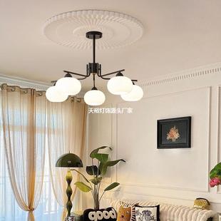 吊灯客厅室灯202年新款 中古主卧餐厅柿子灯 大气331复古油奶风法式