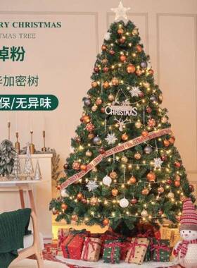 .米摆植绒圣诞树套餐.米.米色紫圣节装饰品诞KA265265家用发光件