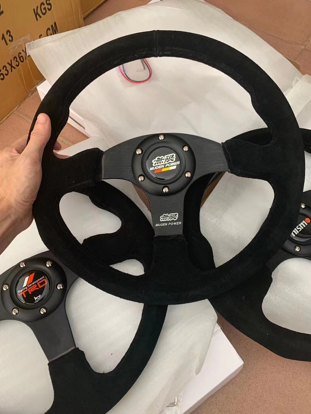 汽车改装方向盘 磨砂绒皮 无限 TRD NISMO赛车方向盘