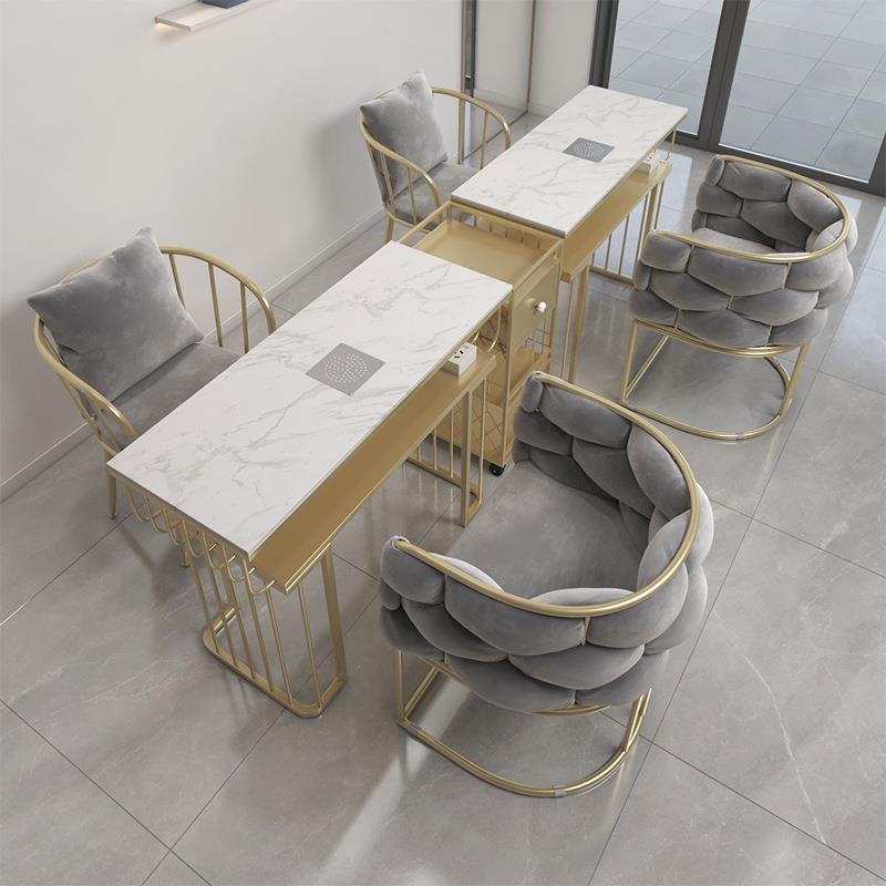 大理石美甲椅桌套带吸尘器单双三美人桌子OHN美装甲台顾客甲椅沙