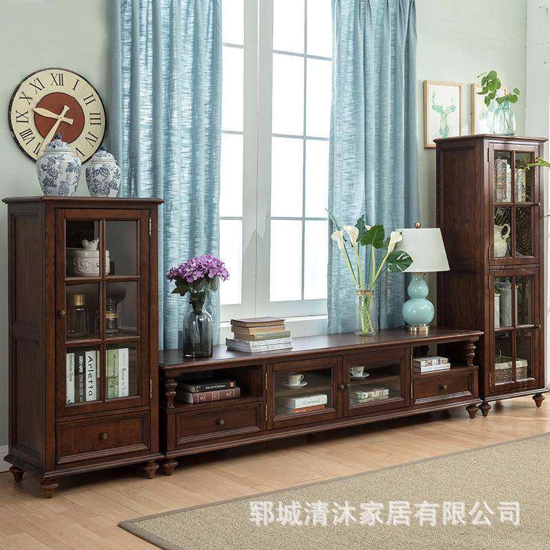木简质约小户20220428型复古视听柜美式白蜡木家具厅储地柜客实物