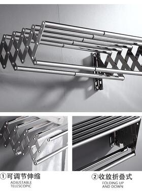厂家锈直销SUS34不巾钢双向伸缩毛架置物架浴76719室挂壁0可伸张