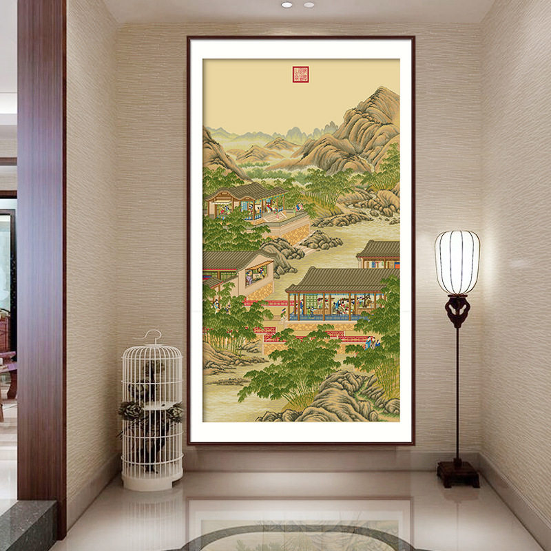 雍正十二月传世名画十字绣新款