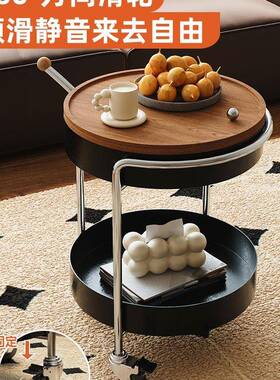中古小推艺车沙置物客厅架边几可移动小茶几发边桌黑色推车JIZ铁