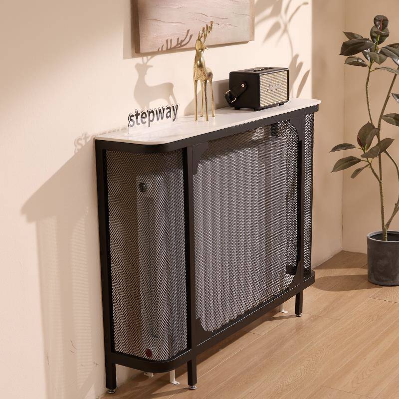 L7入户正对门上油奶岩风板玄关桌子暖气F8798656片方置物架遮挡罩