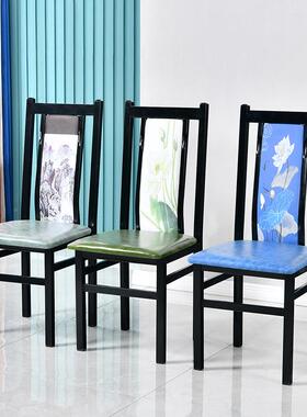 新式饭中厅店餐靠XNW背酒店子小吃烧椅烤店餐椅食堂快餐桌椅早餐