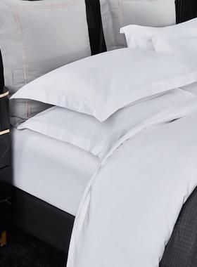 IRX宿床酒店上用品褥四件套宾馆白色床单被套三件套民床笠被子被