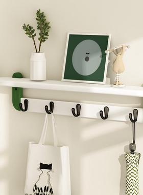 创意竹木款墙上挂钩置物架搁板衣壁挂架客厅挂WH220226衣架帽墙收