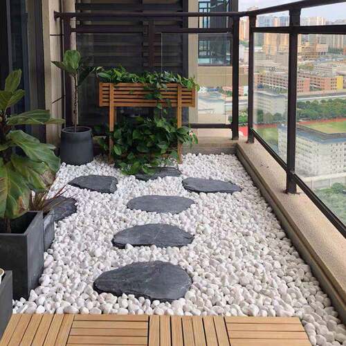 100斤白石子白阳色鹅路卵石庭院造白石头铺花园77433台铺地景白色