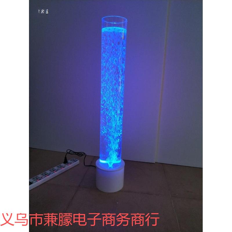 新230898款L七彩饰水ED气泡装圆柱形鱼缸柱灯