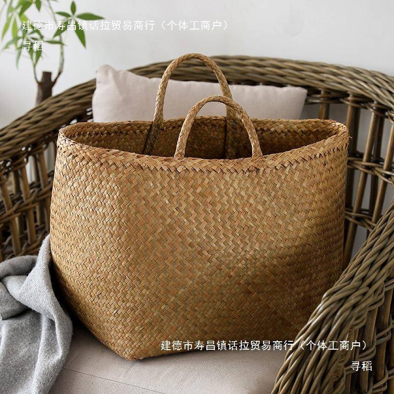 原色脏衣篮软人工编手提换篓子织tfg$*&fg悬衣挂式大号筐杂物袋