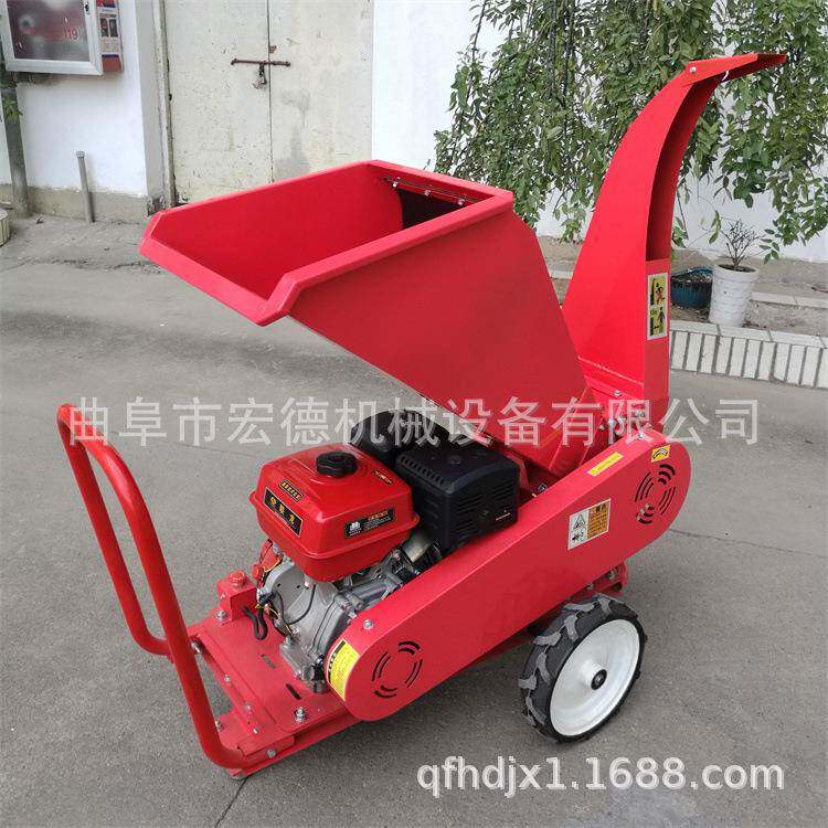 树枝秸秆碎枝机园林柴油汽油粉碎机小型移动手推式家用碎片机