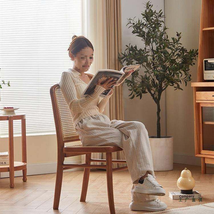 日家用木餐椅式中古酒店背椅休闲简约原木实藤编椅藤靠椅复古LLD,电子元器件市场,其它元器件,淘宝优惠券,粉丝福利购,淘宝优惠卷