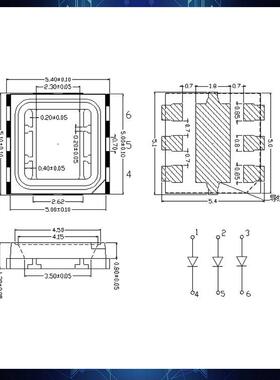 5050高压RG灯珠V36V9VWSPB5050红蓝三色全彩高压绿1.5W三合一