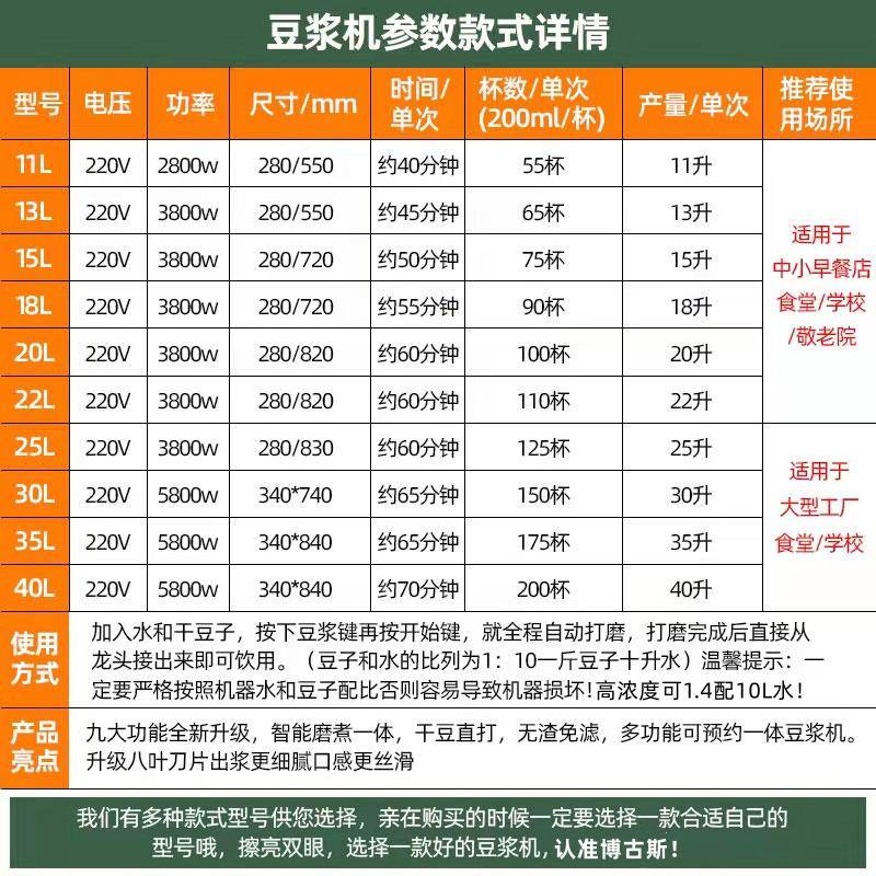 豆浆RPI机早餐店商用全免自动体加热大容量煮豆豆一渣分离腐脑磨