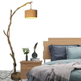 天树然原木VOB干枝栈落地灯中风民宿客酒店卧室氛围灯网红古直播