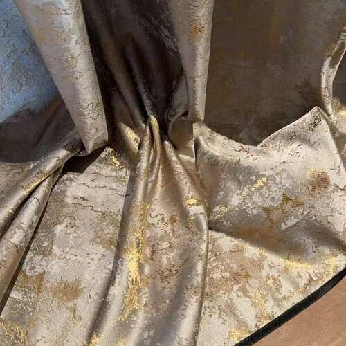 流动金石大理石窗帘金光丝提854花经密浮雕面料轻奢复高古遮布