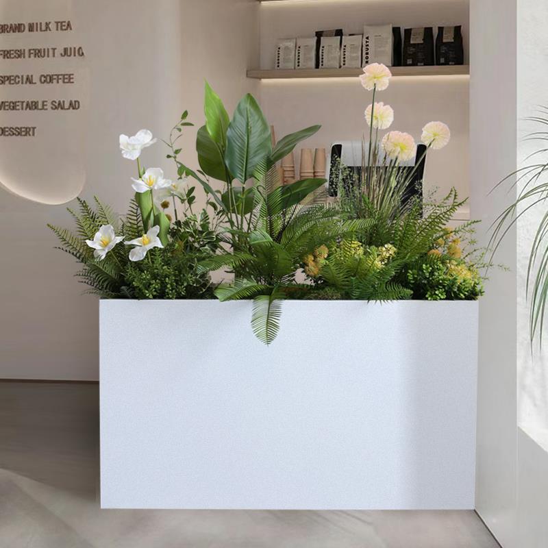 花箱装饰成10044797仿花草插花隔品绿植摆件餐厅售楼部断花槽仿生