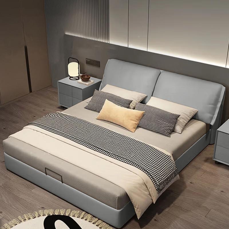 冠意床式极简软科技布婚包床1.8米小户百型双人主FL803科室卧气动